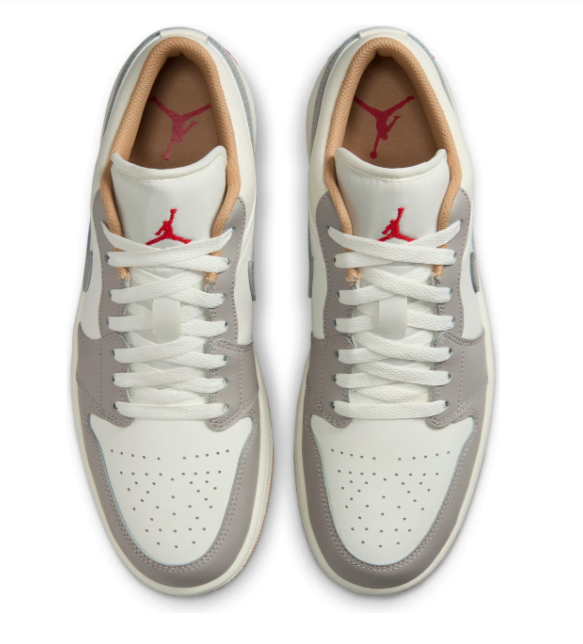 Air Jordan 1 Low 'Sail Fire Red College Grey' 553558-169