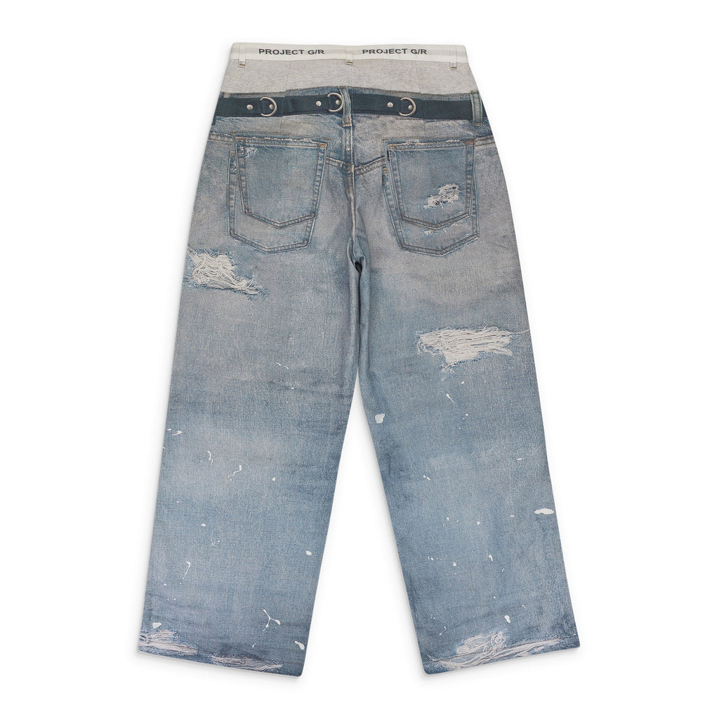 BLUE TROMPE-L'ŒIL DENIM JEANS