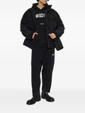 Moschino logo-print contrast-stitch hoodie