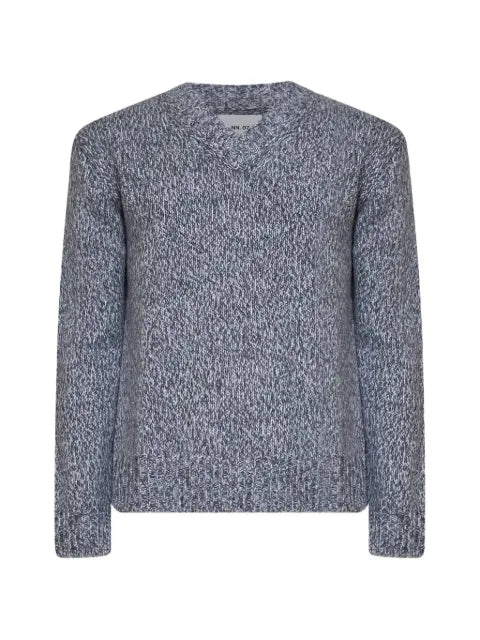 NN07 Flint marl-knit V-neck sweater