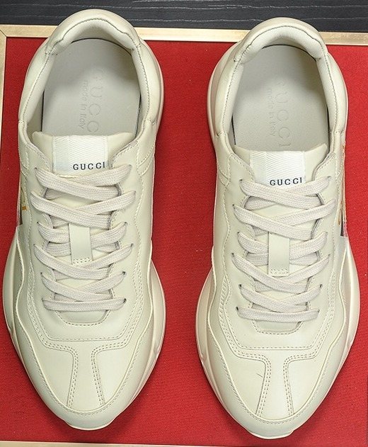 Gucci Off-White Graphic Sneakers - Layered Upper And Sculpted Sole