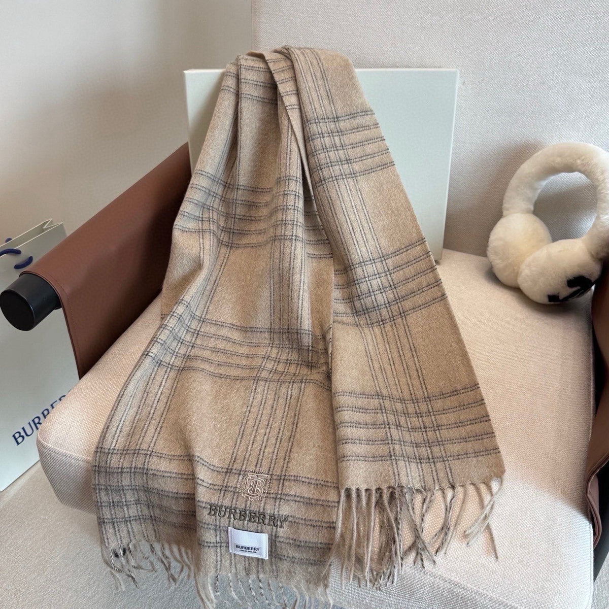 Burberry Plaid Fringe Scarf
